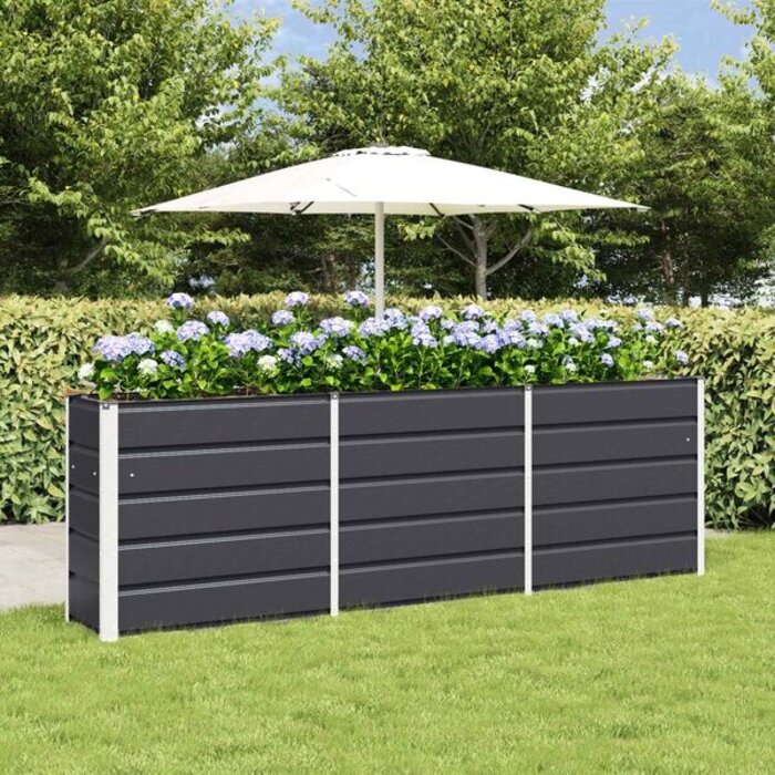 Vidaxl Jardinière en acier anthracite 240x40x75 cm - 34% de remise