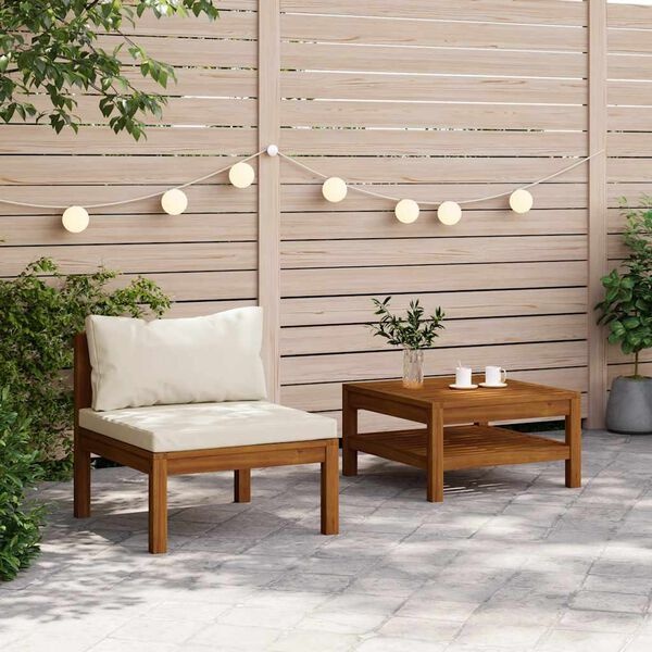 Vidaxl Ensemble canapé de jardin en acacia 2 pièces - 35% de remise