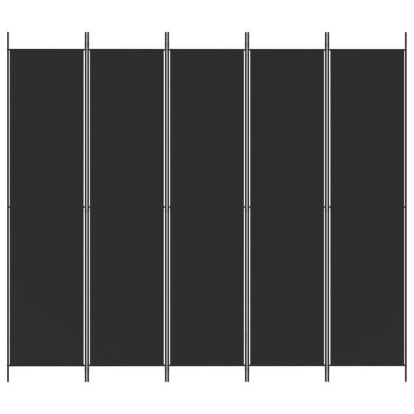 Vidaxl Paravent 5 panneaux noir 250x220 cm - 33% de remise
