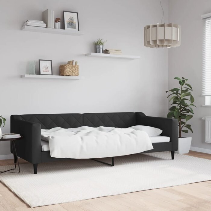 Vidaxl Canapé-lit 90x200 cm en tissu noir - 35% de remise