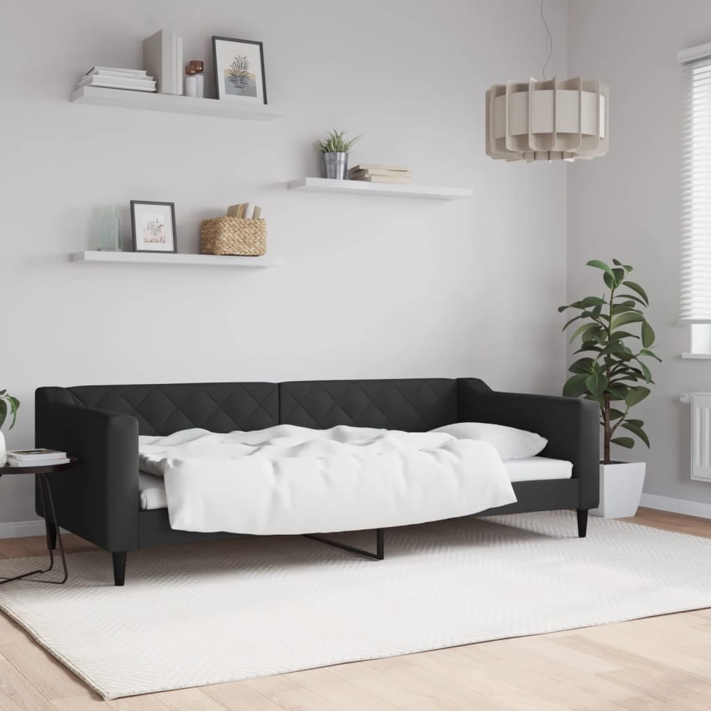 Vidaxl Canapé-lit 90x200 cm en tissu noir - 35% de remise