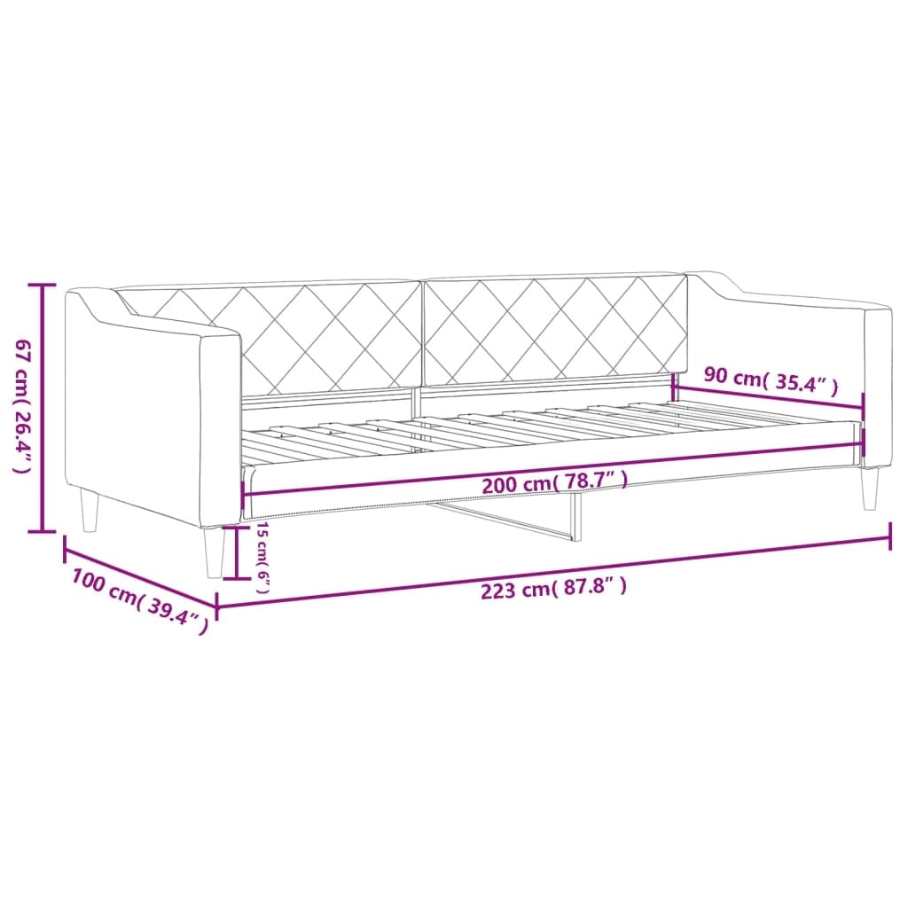 Vidaxl Canapé-lit 90x200 cm en tissu noir - 35% de remise