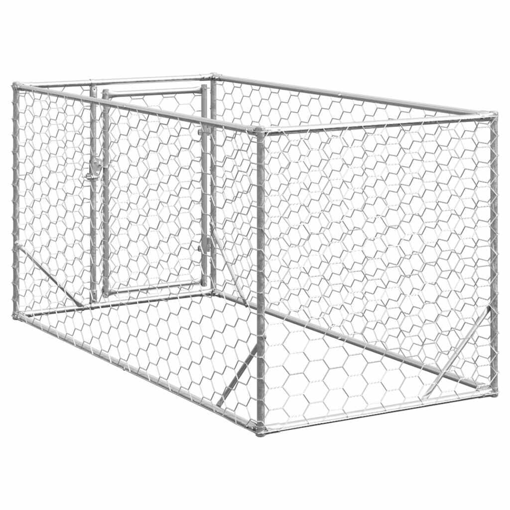 Vidaxl Chenil pour chien extérieur 2x1x1m - Acier galvanisé - 34% de remise