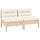 Banc de jardin 2 places en pin massif - Coussins crème - 35% de remise