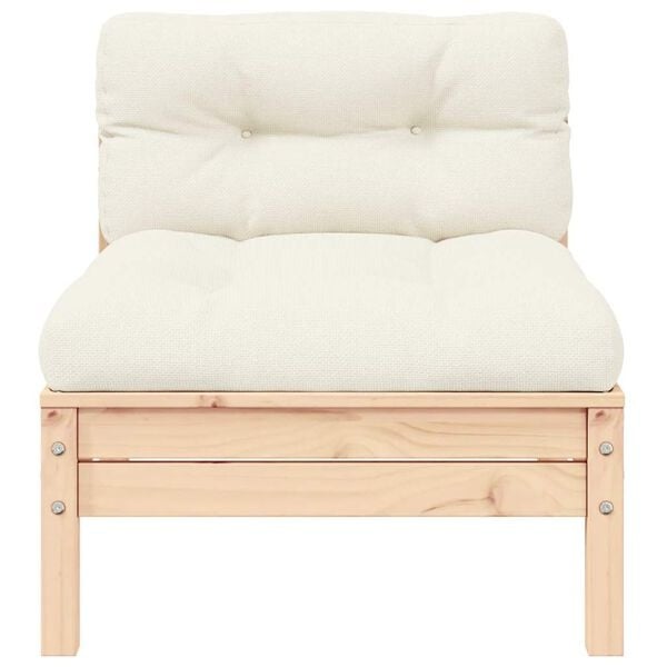 Vidaxl Banc de jardin 2 places en pin massif - Coussins crème - 35% de remise