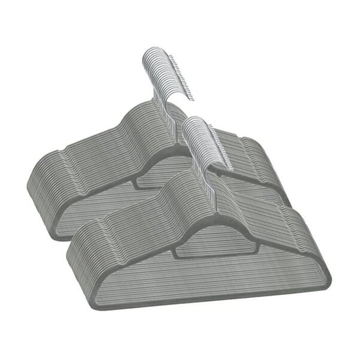 Vidaxl Lot de 50 cintres antidérapants en velours gris - 32% de remise
