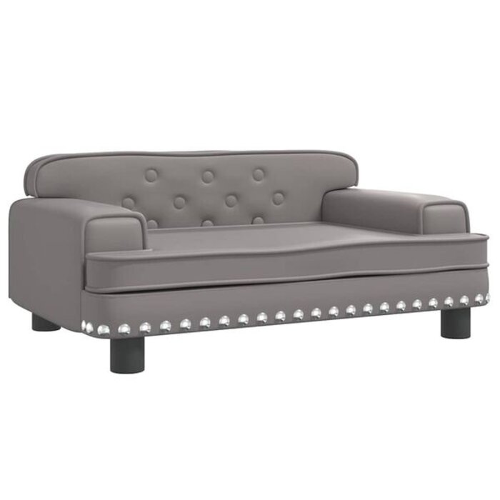 Vidaxl Canapé enfant en similicuir gris - 70x45x30 cm - 34% de remise