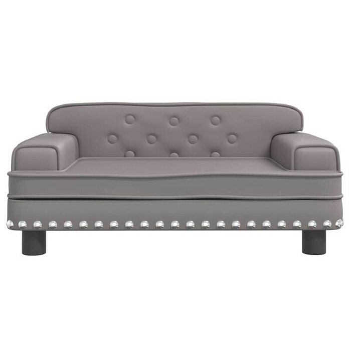 Vidaxl Canapé enfant en similicuir gris - 70x45x30 cm - 34% de remise