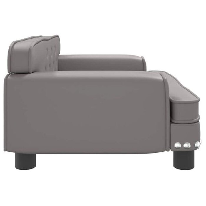 Vidaxl Canapé enfant en similicuir gris - 70x45x30 cm - 34% de remise