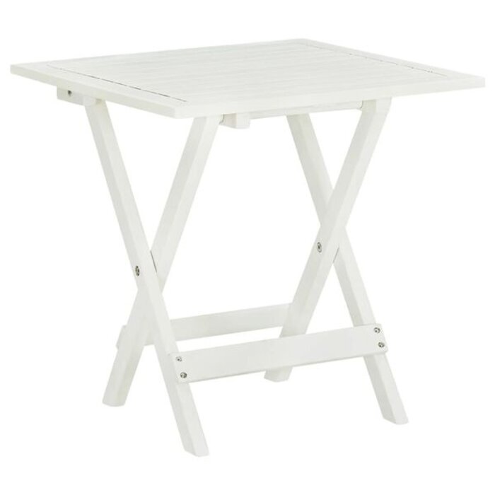 Vidaxl Table de bistrot pliante en acacia blanc - 46x46x47 cm - 33% de remise