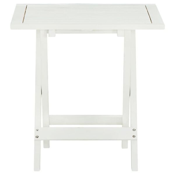 Vidaxl Table de bistrot pliante en acacia blanc - 46x46x47 cm - 33% de remise