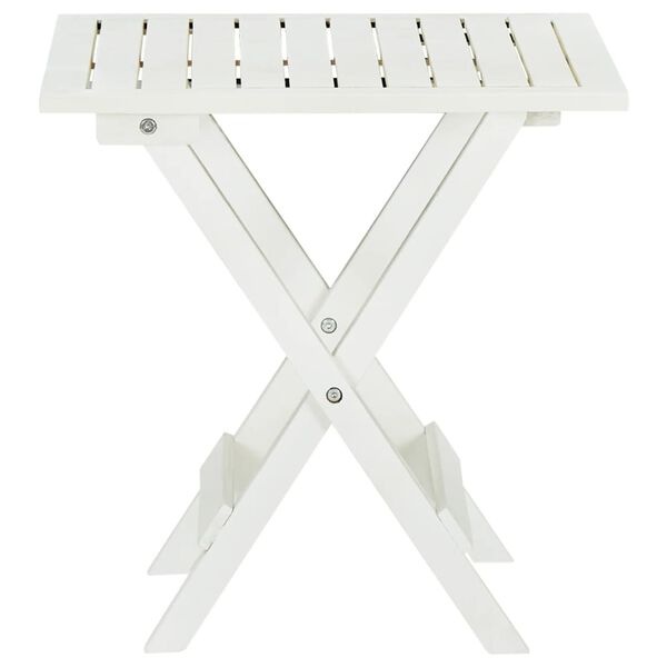 Vidaxl Table de bistrot pliante en acacia blanc - 46x46x47 cm - 33% de remise