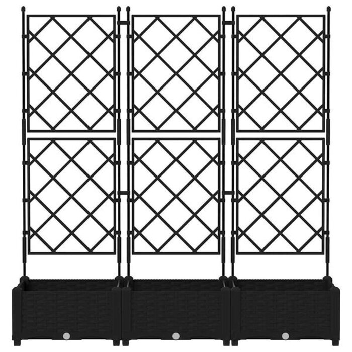 Vidaxl Jardinière avec treillis 3 pièces - Noir - 120cm - 34% de remise