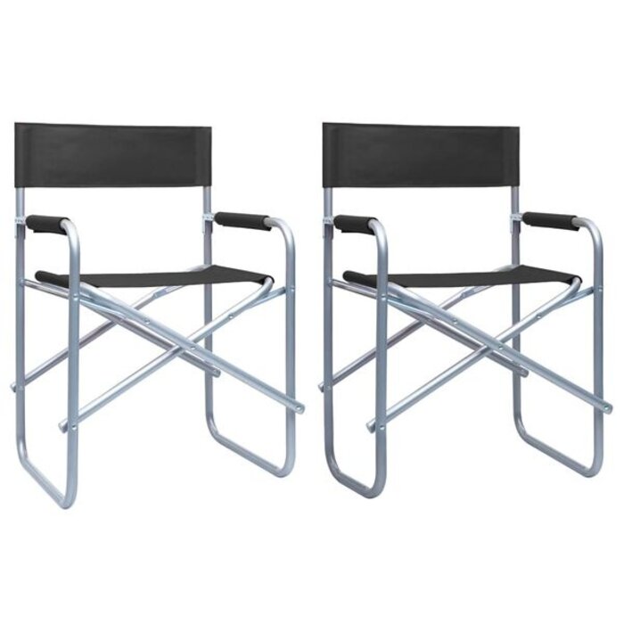 Vidaxl Lot de 2 chaises de metteur en scène pliables noires - 34% de remise