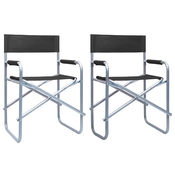 Vidaxl Lot de 2 chaises de metteur en scène pliables noires - 34% de remise