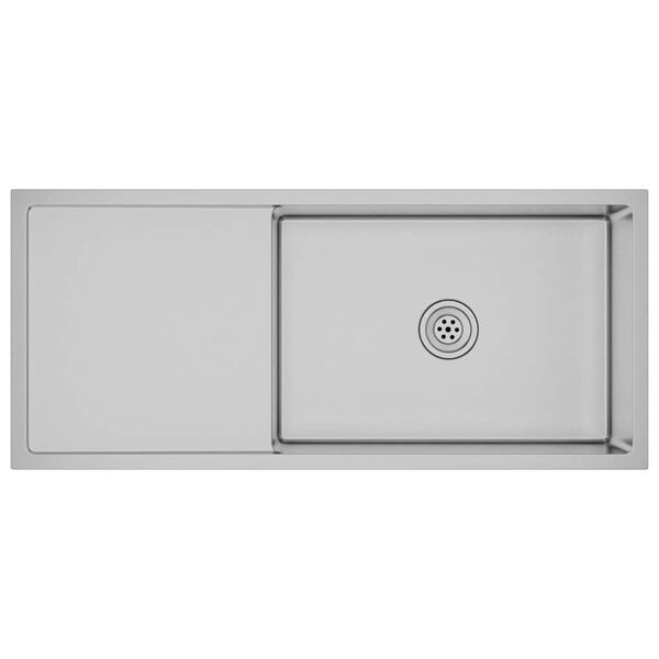 Vidaxl Évier de cuisine inox 100x44cm avec égouttoir - 35% de remise