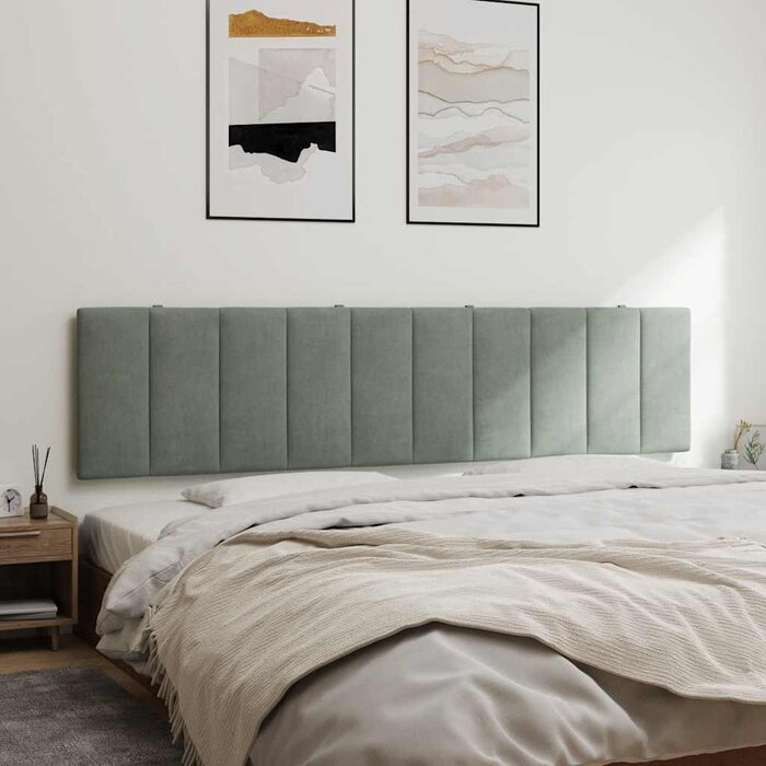 Vidaxl Coussin de tête de lit 200 cm en velours gris - 34% de remise
