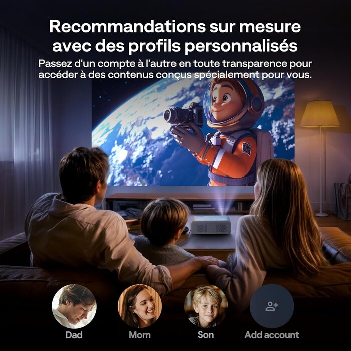 Projecteur intelligent 1080P Full HD Google TV - 35% de remise