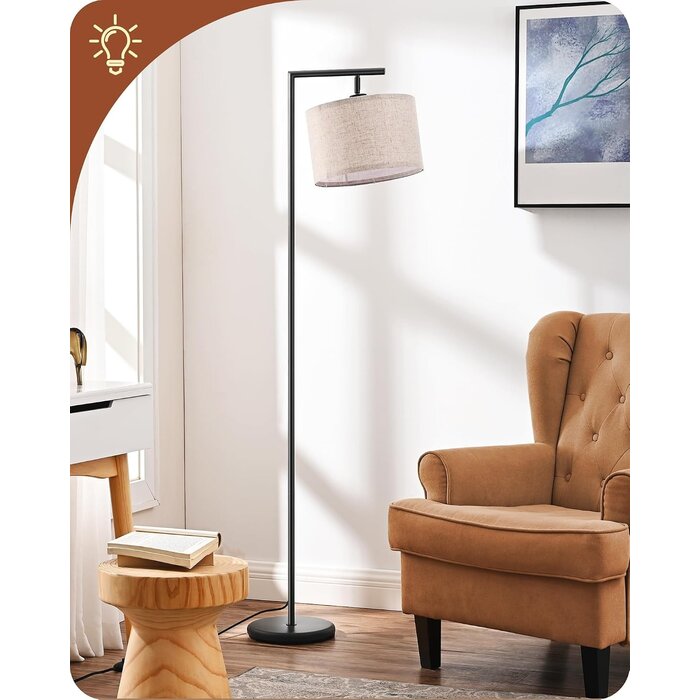 Lampadaire Arc 160 cm - Abat-jour lin - Noir - 34% de remise