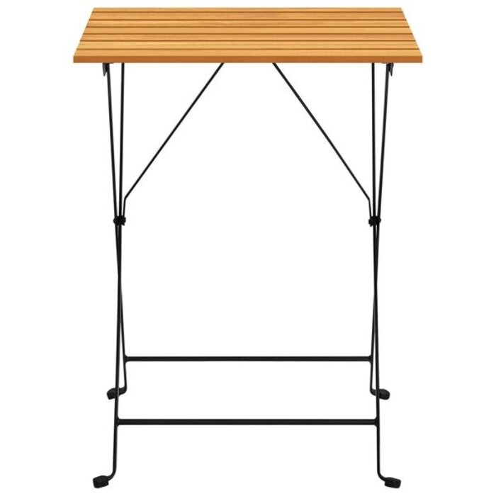 Vidaxl Table de bistrot pliante acacia et acier - 55x54x71 cm - 34% de remise