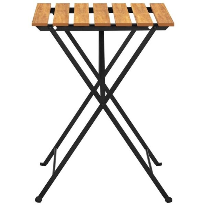 Vidaxl Table de bistrot pliante acacia et acier - 55x54x71 cm - 34% de remise