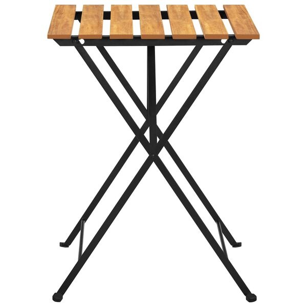 Vidaxl Table de bistrot pliante acacia et acier - 55x54x71 cm - 34% de remise