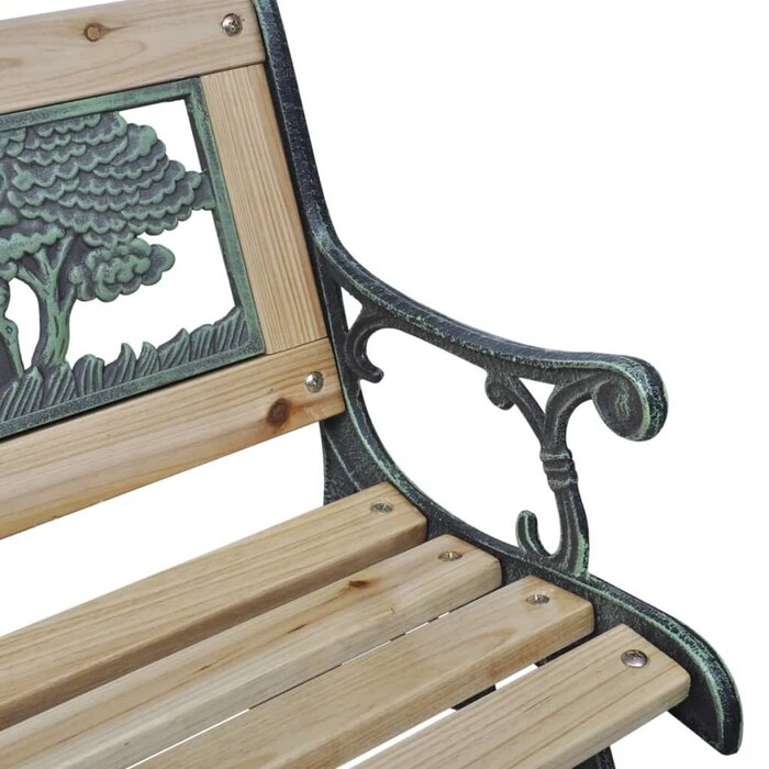 Vidaxl Banc de jardin pour enfants en bois et métal bronze - 33% de remise