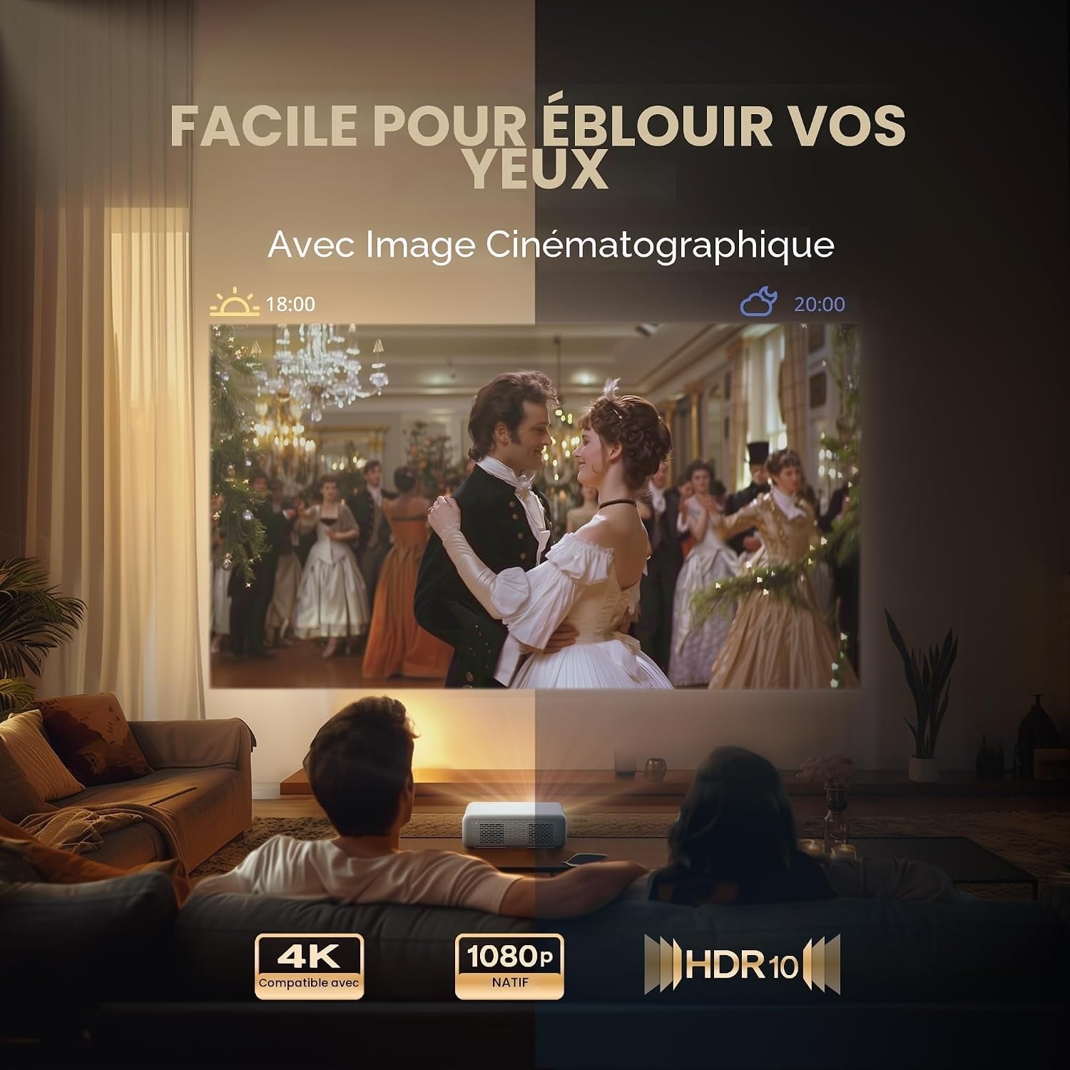 Mini projecteur Full HD 1080p - WiFi 6 - 35% de remise