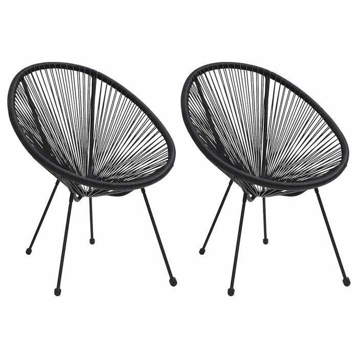Vidaxl Lot de 2 chaises lune en rotin noir - 34% de remise