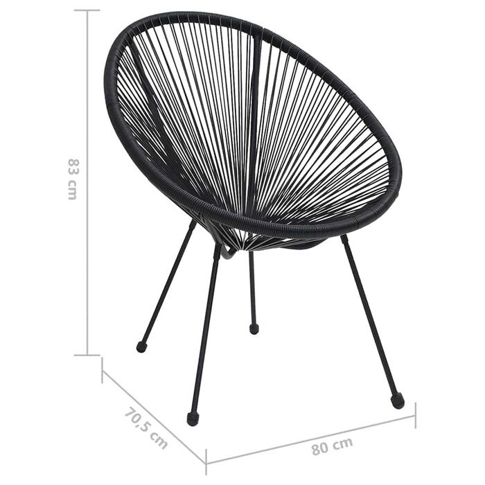 Vidaxl Lot de 2 chaises lune en rotin noir - 34% de remise