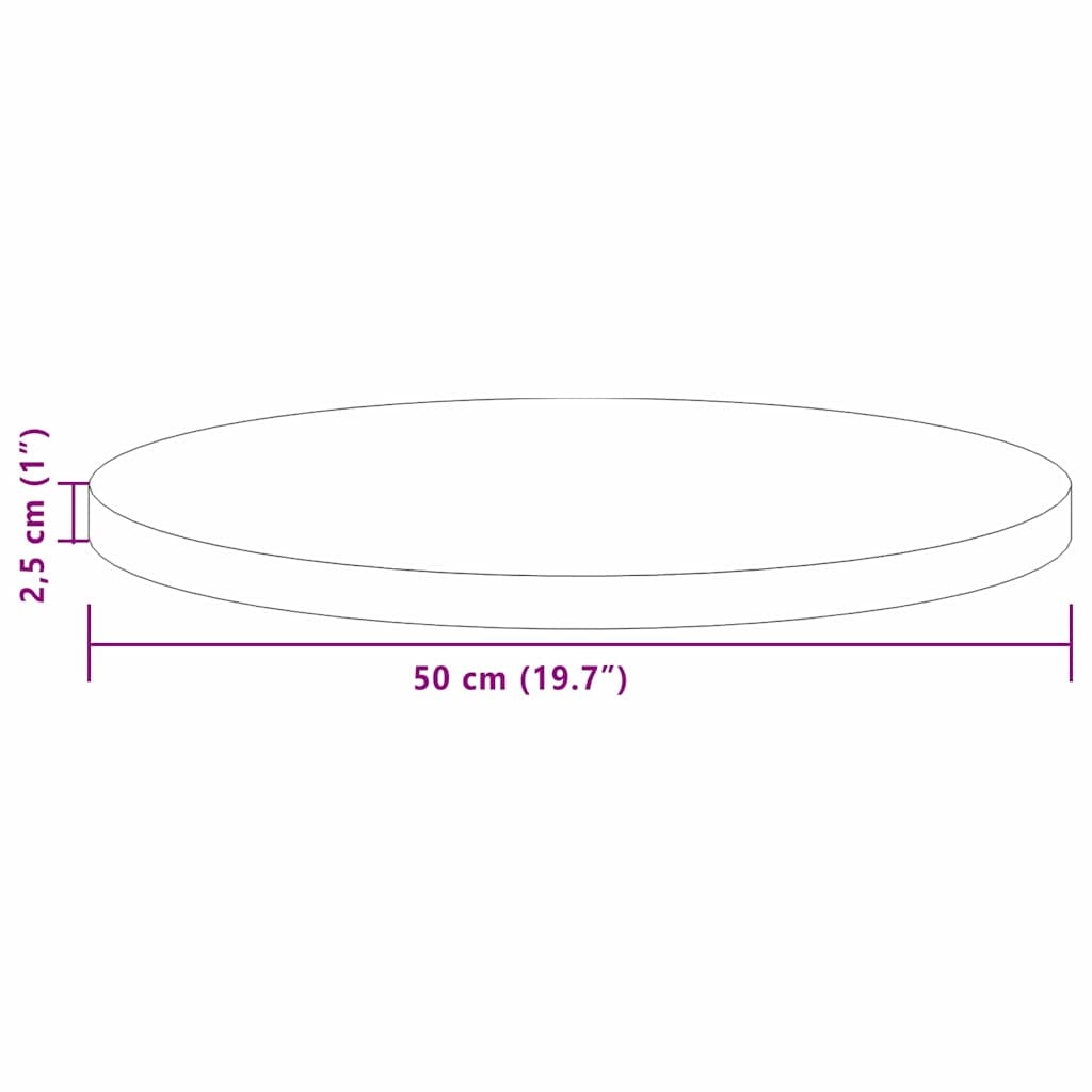 Vidaxl Plateau de table rond en chêne massif - Ø 50 cm - 33% de remise