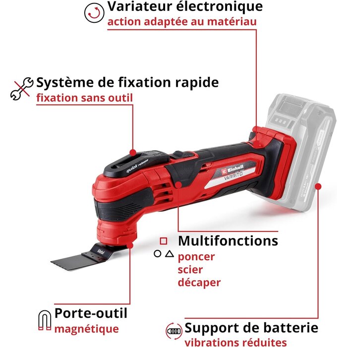 Outil multifonction sans fil 18V - Kit complet - 34% de remise
