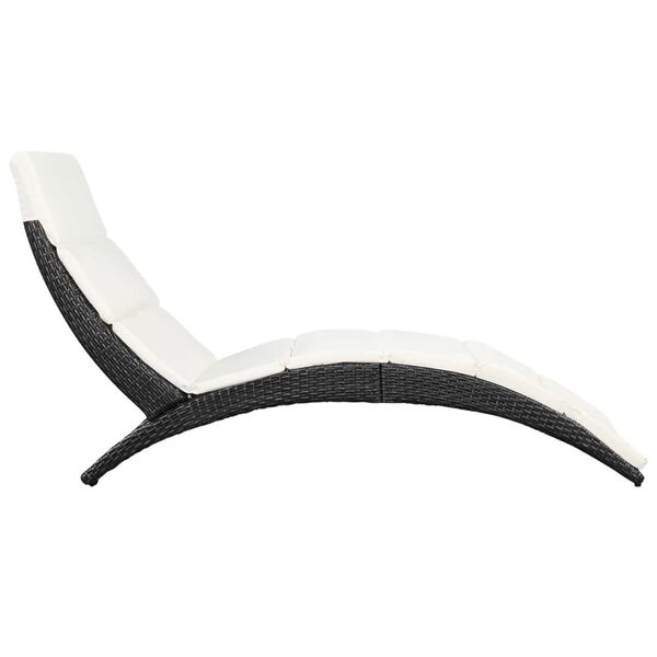 Vidaxl Bain de soleil pliant en rotin noir - 34% de remise
