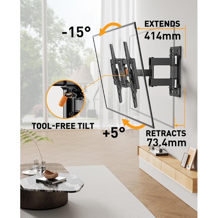 Support Mural TV Inclinable & Pivotant 42-86 Pouces - 33% de remise
