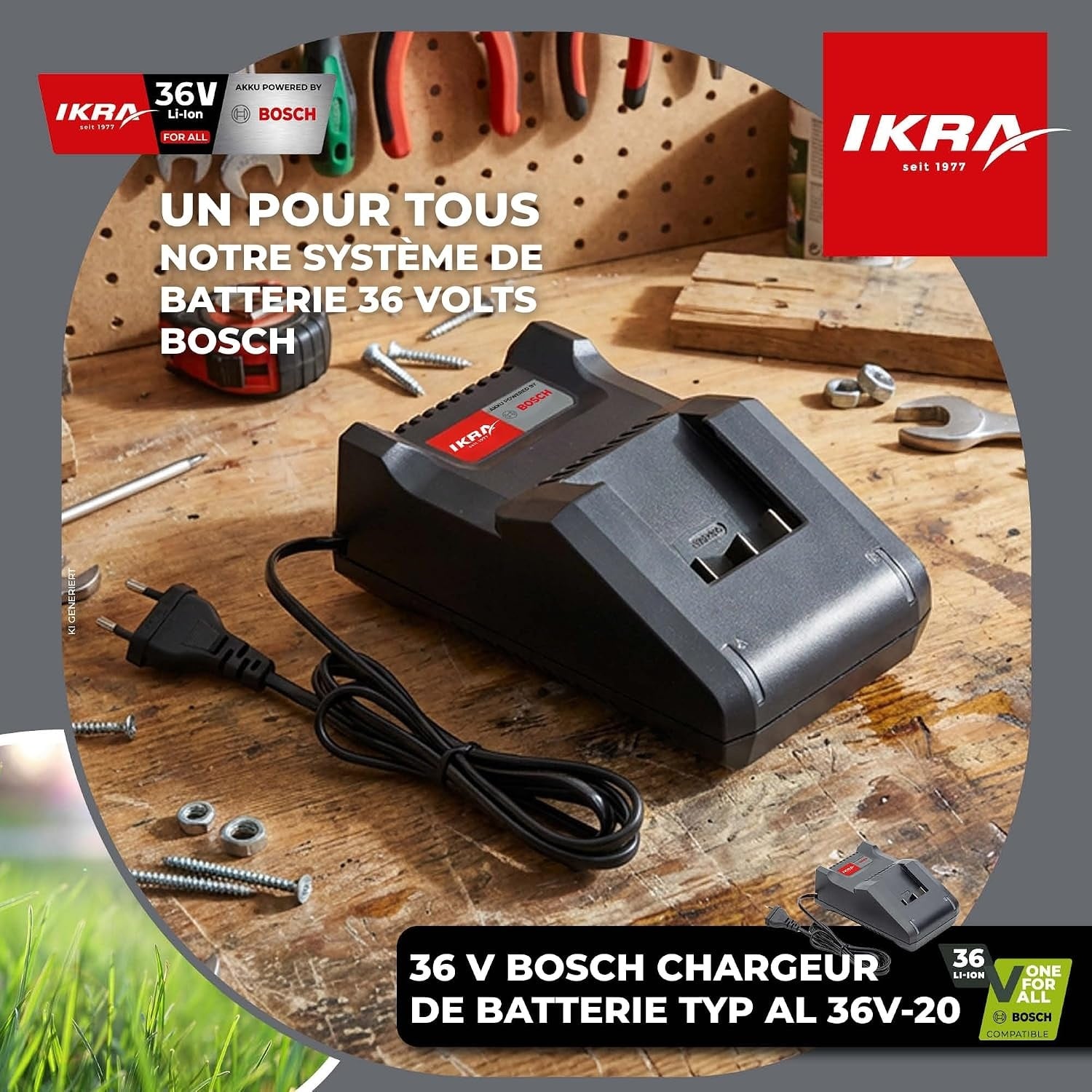 Chargeur rapide 36V pour outils de jardin - 33% de remise
