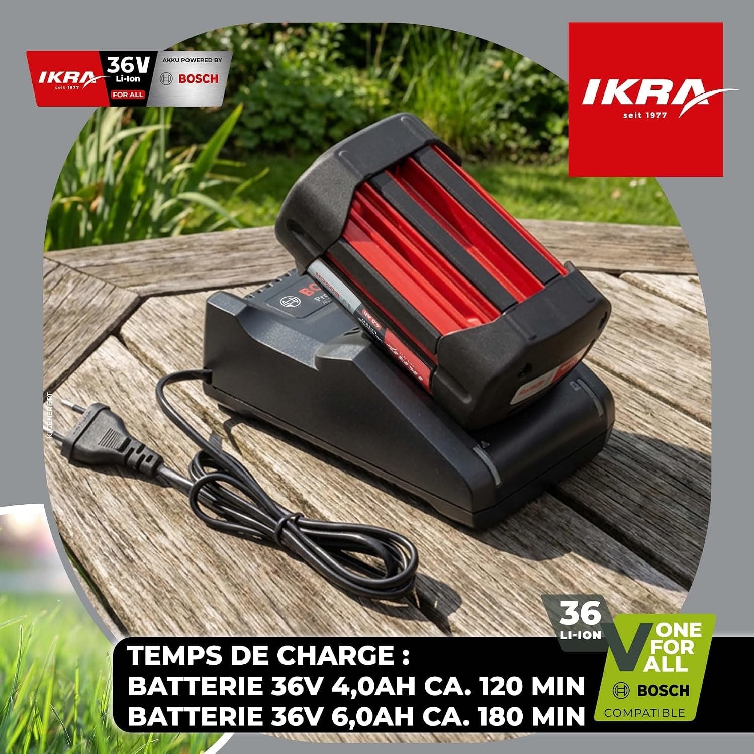 Chargeur rapide 36V pour outils de jardin - 33% de remise