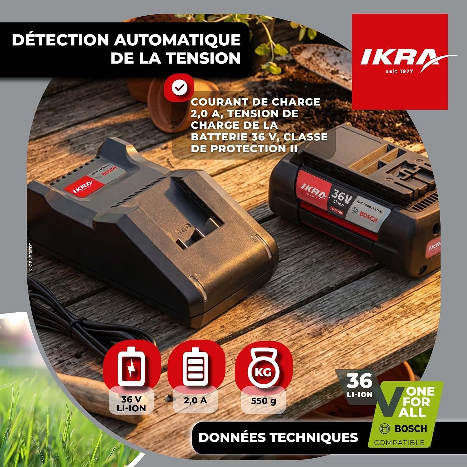 Chargeur rapide 36V pour outils de jardin - 33% de remise