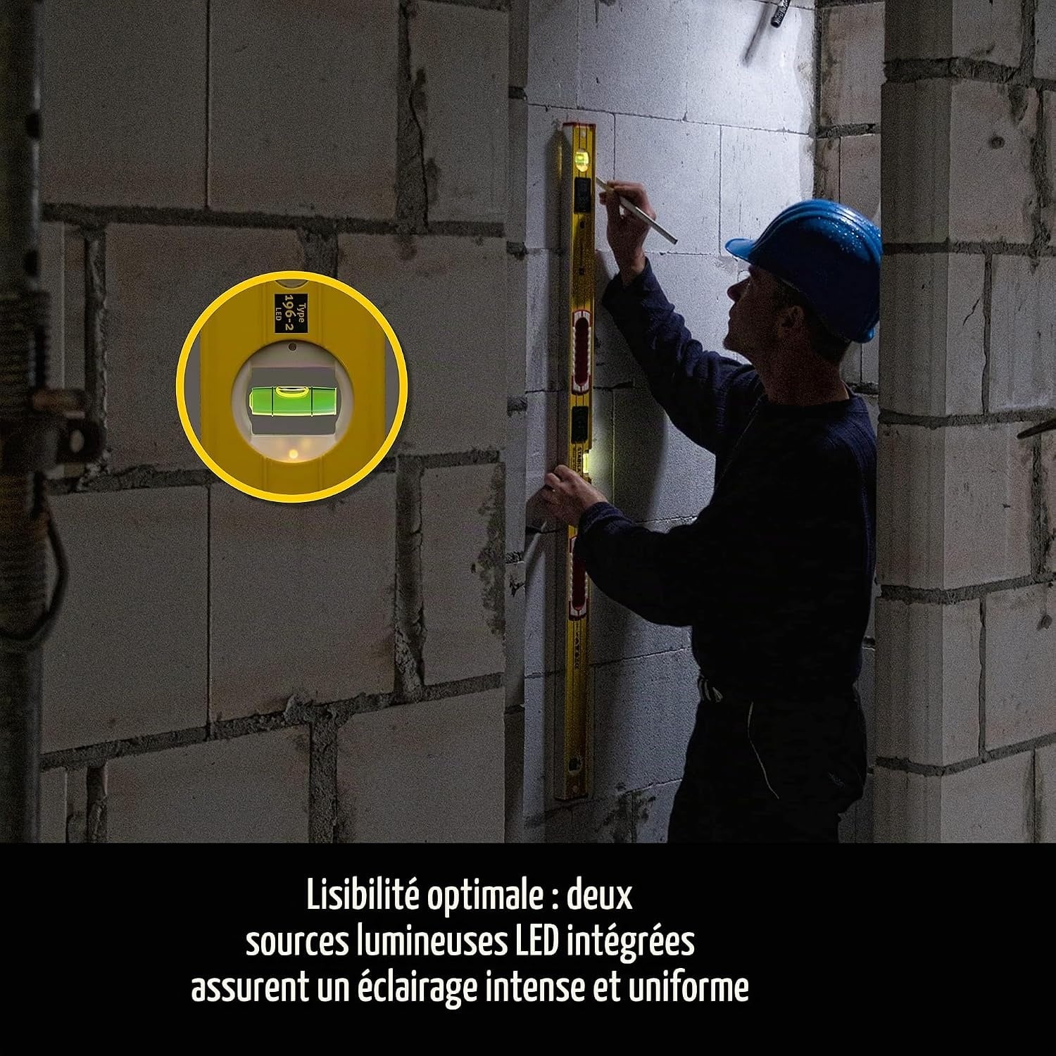 Niveau à bulle 60 cm avec éclairage LED - 34% de remise