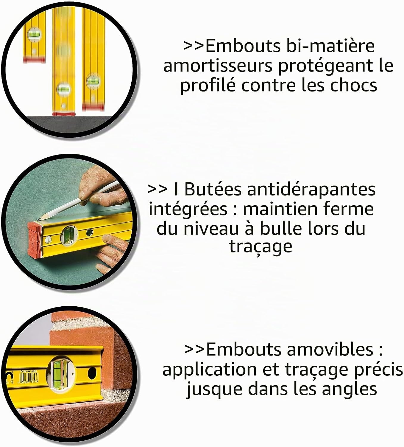 Niveau à bulle 60 cm avec éclairage LED - 34% de remise