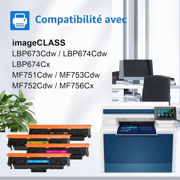 Pack 4 Toners pour Canon 069H - 34% de remise