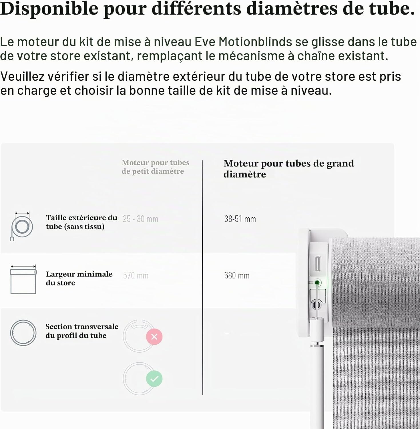 Moteur intelligent pour stores enrouleurs 38-51mm - Matter - 35% de remise