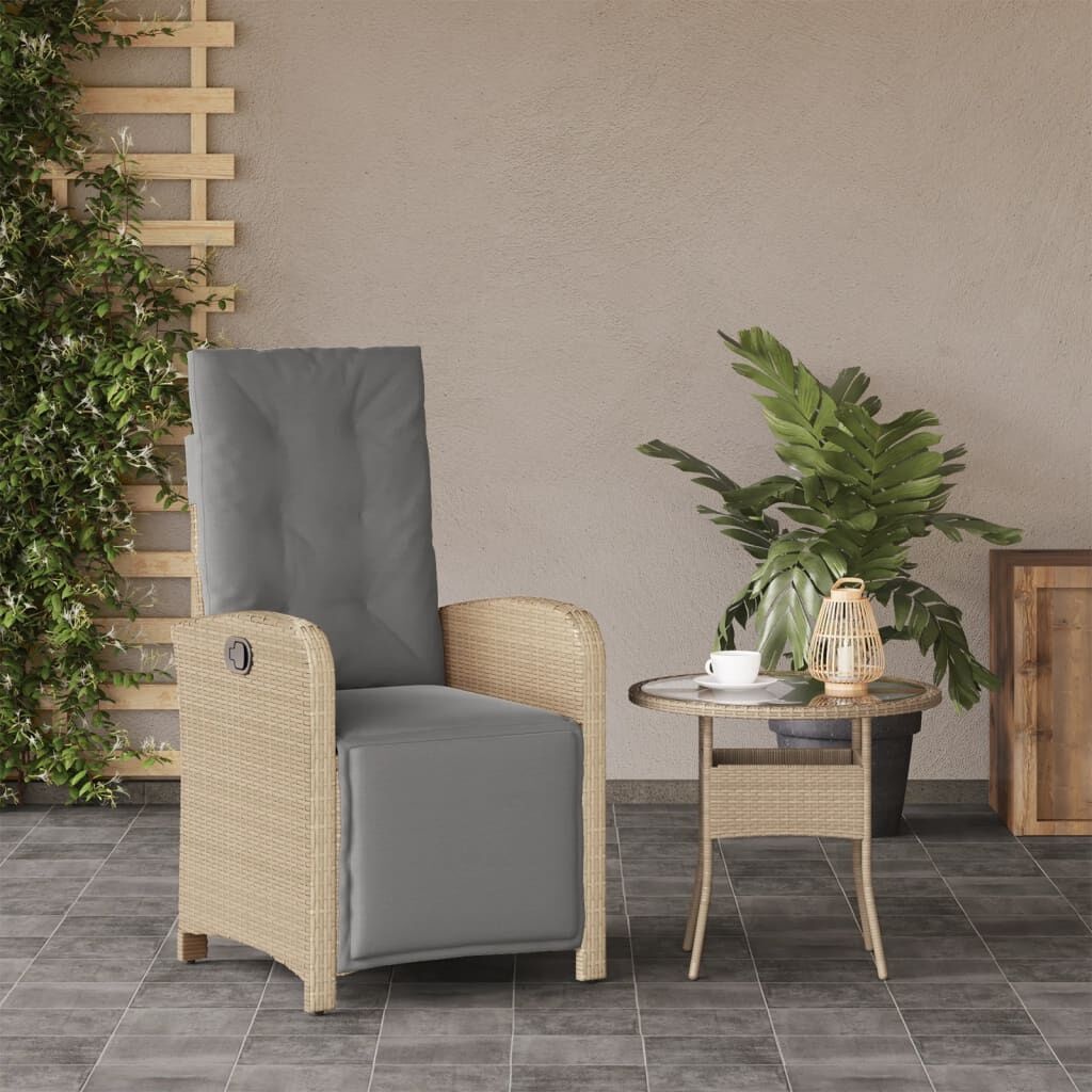 Vidaxl Fauteuil de jardin inclinable beige - 35% de remise
