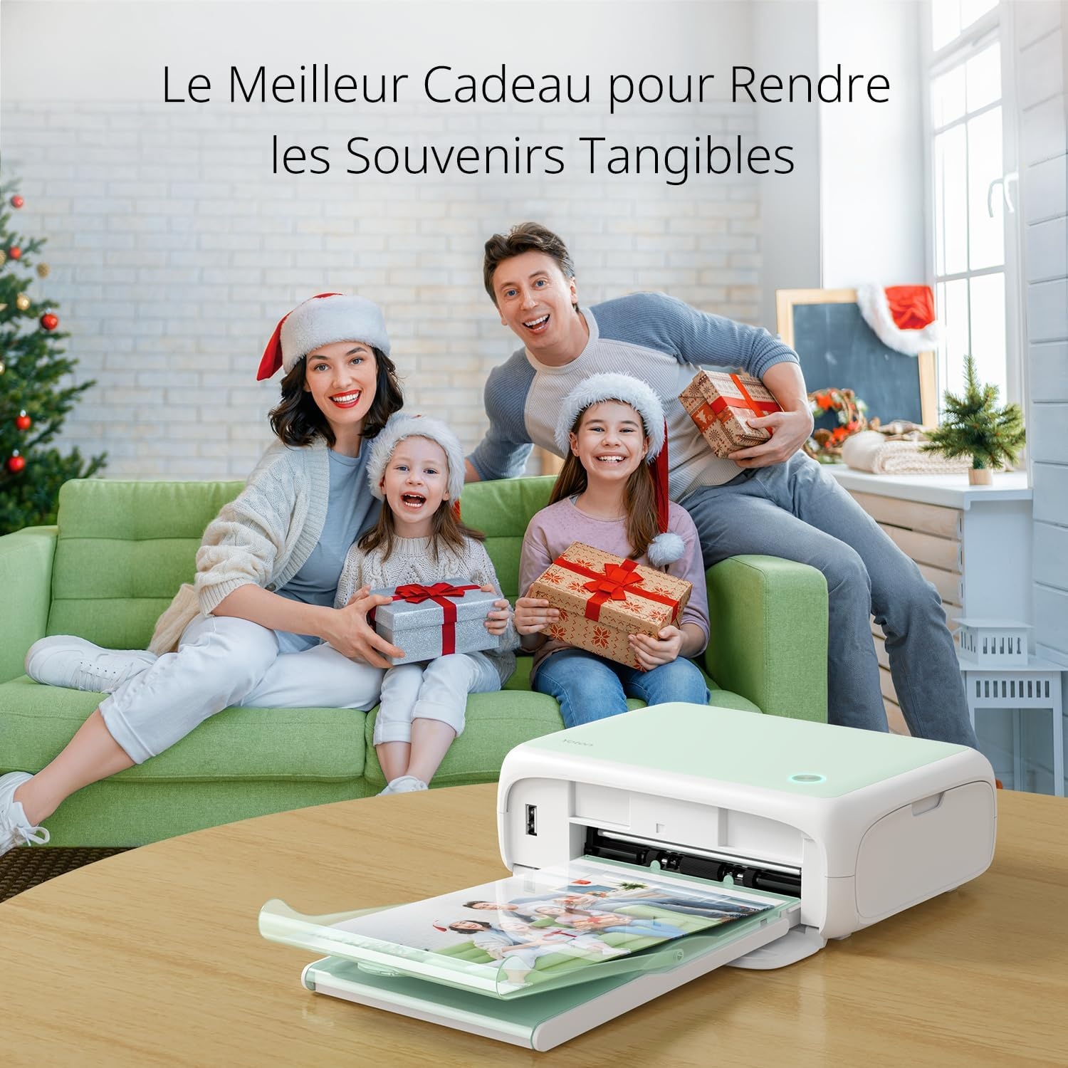 Yoton Imprimante photo Wi-Fi 10x15cm - Vert clair - 35% de remise