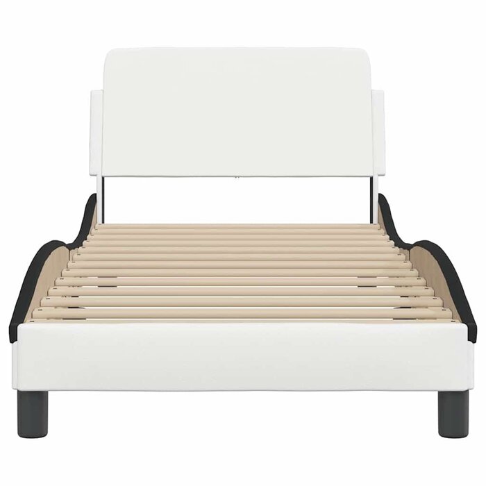 Vidaxl Cadre de lit Dover 90x190 cm - Similicuir Noir et Blanc - 34% de remise