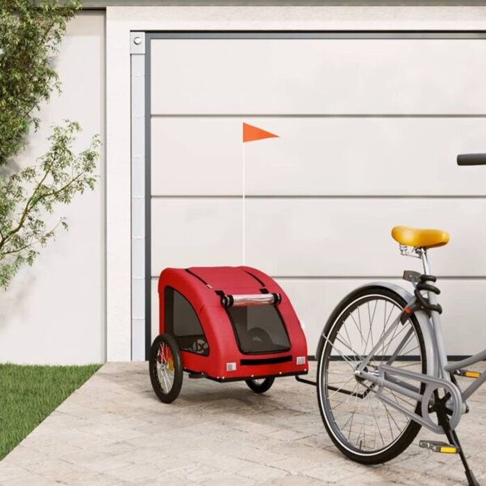 Vidaxl Remorque de vélo pour chien rouge - 34% de remise