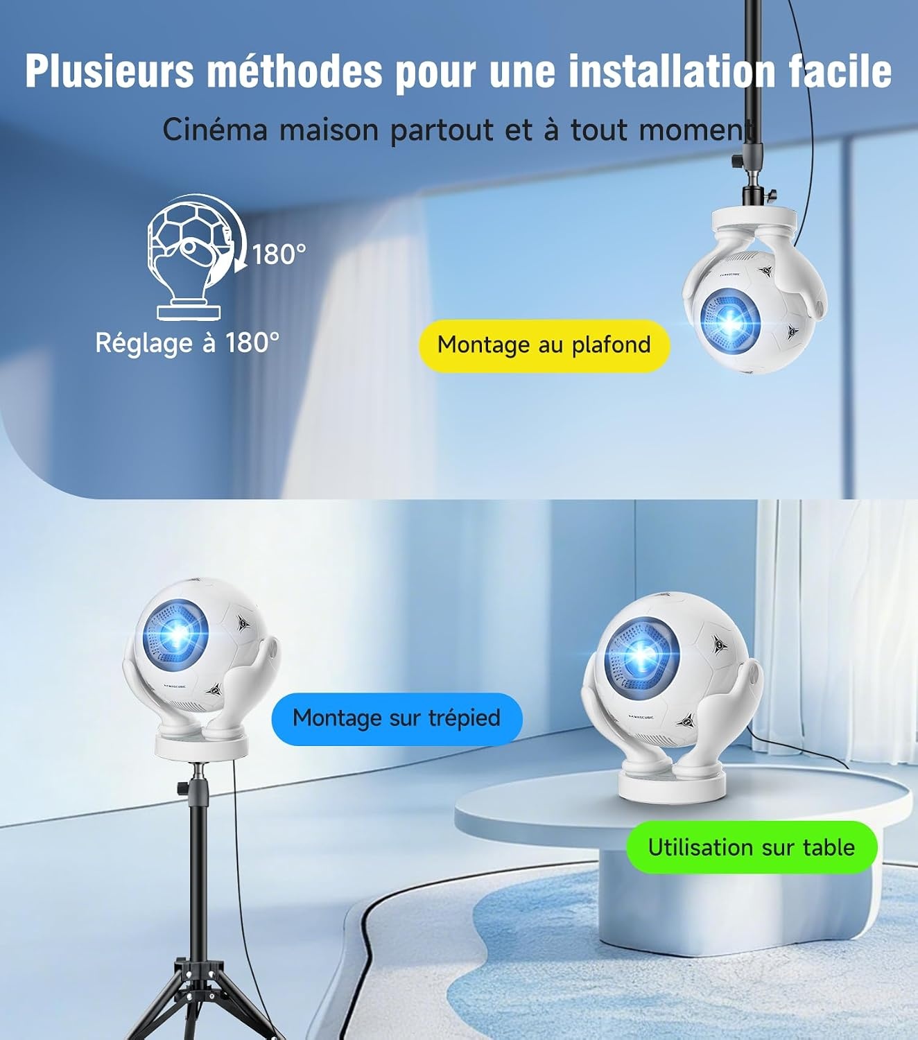 Magcubic Mini-projecteur portable 1080P Android 14 - 34% de remise