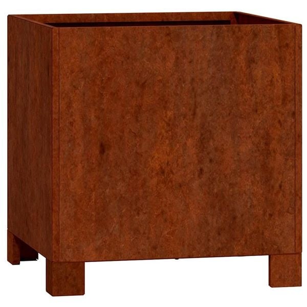 Jardinière sur pieds en acier corten 30x30x30 cm - 32% de remise