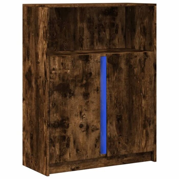 Buffet LED chêne fumé 77x34x100 cm - 34% de remise