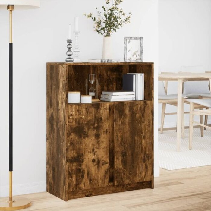 Buffet LED chêne fumé 77x34x100 cm - 34% de remise