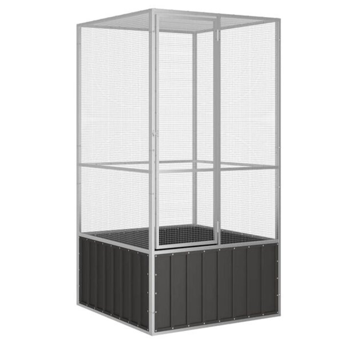 Grande Volière en Acier Anthracite 111x107x211,5 cm - 35% de remise